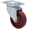 RUEDA GIRATORA PLACA 10ZV200-TD RESINA MARRON EJE LISO