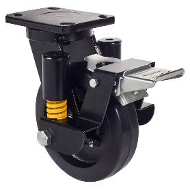 RUEDA GIRATORA PLACA FR.10HLSEFN200-HGB SUSPENSION GOMA NEGRA NATURAL BOLAS