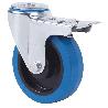 RUEDA GIRATORA AGUJERO M12 FRENO 20ZVLFD100-PGMR POLIAMIX-GOMA AZUL RODILLOS
