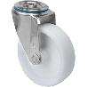 RUEDA GIRATORA AGUJERO M12 INOX.20ZVLI80-UT POLIAMIX BLANCO EJE LISO