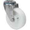 RUEDA GIRATORA AGUJERO M12 INOX.20ZVLI80-FT NYLON BLANCO EXTRAFUERTE EJE LISO