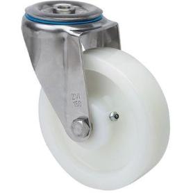 RUEDA GIRATORA AGUJERO M12 INOX.20ZVLI100-FT NYLON BLANCO EXTRAFUERTE LISO