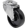 RUEDA GIRATORA AGUJERO M12 INOX.20ZVLI80-TT RESINA NEGRA EJE LISO