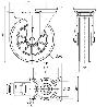 Rueda giratora placa fr.4mm 10zvrfd200-ausb alum.-poliur.blancovelocbolas