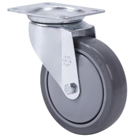 RUEDA GIRATORA PLACA 10ZVL150CP-PUISB POLIP.-POLIUR.GRIS EJE BOLAS