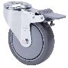 RUEDA GIRATORA AGUJERO M12 FRENO 20ZVLFD150CP-PUISB POLIP.-POLIUR.GRIS BOLAS