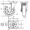 RUEDA GIRATORA PLACA FRENO 4MM 10ZVRFD160-DEGB ALUM-GOMA GRIS ELASTICA BOLAS