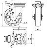RUEDA GIRATORA PLACA MEC.DIR.4MM 10ZVRMD160-DEGB ALUM-GOMA GRIS ELASTICA BOL.