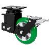 RUEDA GIRATORA PLACA FR.10HLSBFN160-AUAGB SUSPENSION POLIUR.VERD.BOLAS BALONA