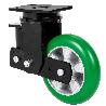 RUEDA GIRATORA PLACA 10HLSB200-AUAGB SUSPENSION POLIUR.VERDE EJE BOLAS BALONA