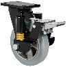 RUEDA GIRATORA PLACA FR.10HLSEFN160-DEGB SUSPENSION GOMA GRIS ELASTICA BOLAS