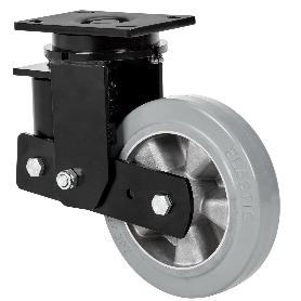 RUEDA GIRATORA PLACA 10HLSB160-DEGB SUSPENSION GOMA GRIS ELASTICA EJE BOLAS