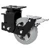 RUEDA GIRATORA PLACA FR.10HLSBFN160-DEGB SUSPENSION GOMA GRIS ELASTICA BOLAS