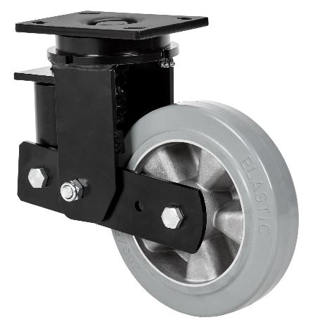RUEDA GIRATORA PLACA 10HLSB200-DEGB SUSPENSION GOMA GRIS ELASTICA EJE BOLAS