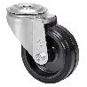 RUEDA GIRATORA AGUJERO M12 INOX.20ZVLI100-THG GOMA NEGRA TECNOPOLIMERO LISO