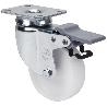 RUEDA GIRATORA PLACA FRENO 10BHFD60-BP PLASTICO BLANCO EJE LISO