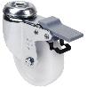RUEDA GIRATORA AGUJERO M10 FRENO 20BHFD60-BP PLASTICO BLANCO EJE LISO