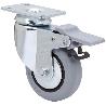 RUEDA GIRATORA PLACA FRENO 10BHFD60CP-PGIA POLIAMIX-GOMA GRIS EJE LISO