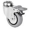 RUEDA GIRATORA AGUJERO M10 FRENO 20BHFD60CP-PGIA POLIAMIX-GOMA GRIS EJE LISO