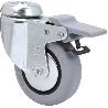 RUEDA GIRATORA AGUJERO M10 FRENO 20BHFD60CP-PGIA POLIAMIX-GOMA GRIS EJE LISO