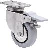 RUEDA GIRATORA PLACA FRENO INOX.10BHIFD60CP-PGIA POLIAMIX-GOMA GRIS EJE LISO