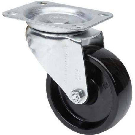 RUEDA GIRATORA PLACA 10ZV100-TTB RESINA NEGRA EJE BOLAS
