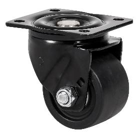 RUEDA GIRATORA PLACA 10LP75-KNB NYLON NEGRO EXTRAFUERTE EJE BOLAS