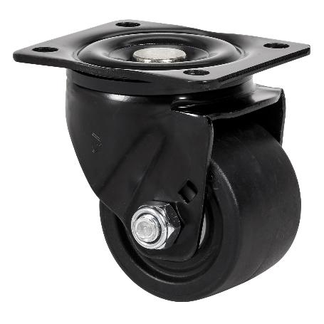 RUEDA GIRATORA PLACA 10LP75-KNB NYLON NEGRO EXTRAFUERTE EJE BOLAS