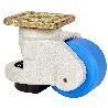 RUEDA GIRATORA DE NIVELACION PLACA 10FM100 NYLON AZUL EJE LISO