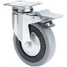 RUEDA GIRATORA PLACA FRENO 10BHAFD100CP-PGAN POLIAMIX-GOMA GRIS EJE LISO