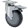 RUEDA GIRATORA PLACA FRENO 10BHAFD100CP-PGAISB GOMA GRIS EJE BOLAS