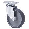 RUEDA GIRATORA PLACA 10BHA100-PGZN POLIAMIX-GOMA GRIS INYECT.EJE LISO