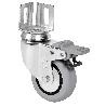RUEDA GIRATORA PLETINA ANGULAR FRENO 16BHFD60CP-PGIA POLIAMIX-GOMA GRIS LISO