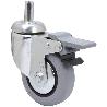 RUEDA GIRATORA ESP.LISA M12X30 FRENO 33BHFD60CP-PGIA POLIAMIX-GOMA GRIS LISO