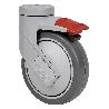 RUEDA GIRATORA AGUJERO M12 FRENO 21HCFD125CP-PGAISB GOMA GRIS EJE BOLAS
