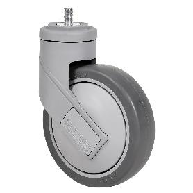 RUEDA GIRATORA ESPIGA ROSCADA M12X25 50HC125CP-PGAISB GOMA GRIS EJE BOLAS