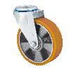 RUEDA GIRATORA AGUJERO M12 20ZVL80-AUB ALUMINIO-POLIUR.NARANJA EJE BOLAS
