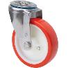RUEDA GIRATORA AGUJERO M12 INOX.20ZVLI80-PO NYLON BLANCO-POLIUR.ROJO EJE LISO