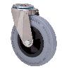RUEDA GIRATORA AGUJERO M12 INOX.20ZVI160-PSR POLIAMIX-GOMA GRIS EJE RODILLOS