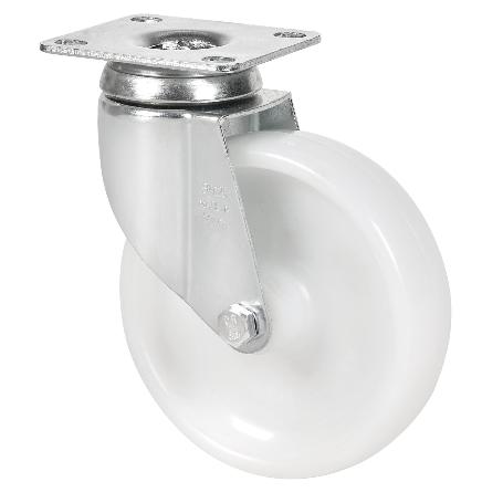 RUEDA GIRATORA PLACA 10BHA100-UTR POLIAMIX BLANCO EJE RODILLOS