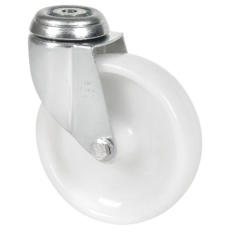 RUEDA GIRATORA AGUJERO M10 20BHA100-UTR POLIAMIX BLANCO EJE RODILLOS
