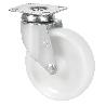 RUEDA GIRATORA PLACA 10BHA125-UTR POLIAMIX BLANCO EJE RODILLOS
