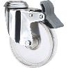 RUEDA GIRATORA AGUJERO M10 FRENO 20BHFD60-BPC POLICARBONATO TRANSP. EJE LISO