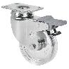 RUEDA GIRATORA PLACA FRENO CROMADA 10BHDFD60-BPC POLICARBONATO TRANSP.LISO