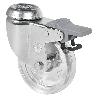 RUEDA GIRATORA AGUJ.M10 FRENO CROMADA 20BHDFD60-BPC POLICARBONATO TRANSP.LISO