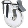 RUEDA GIRATORA AGUJ.M10 FRENO CROMADA 20BHDFD60-BPC POLICARBONATO TRANSP.LISO