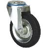 RUEDA GIRATORA AGUJERO M12 20ZVL125-BSR METALICO-GOMA NEGRA RODILLOS
