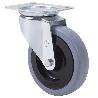 RUEDA GIRATORA PLACA 10ZVL125CP-PGASB POLIAMIX-GOMA GRIS EJE BOLAS
