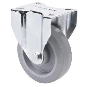 RUEDA FIJA  17ZVL125-PGR GOMA ELASTICA GRIS EJE RODILLOS