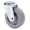 RUEDA GIRATORA AGUJERO M12 20ZVL125-PGR GOMA ELASTICA GRIS EJE RODILLOS